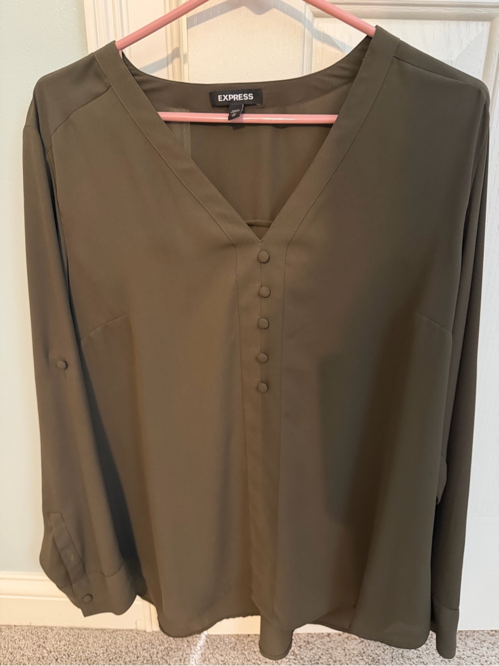 Express XL Blouse Olive Green